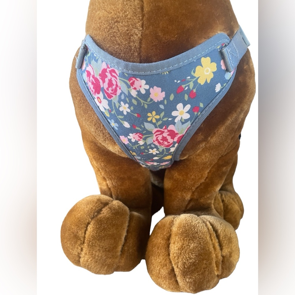 PlayOn Small Dog Harness- Blue With Flowers